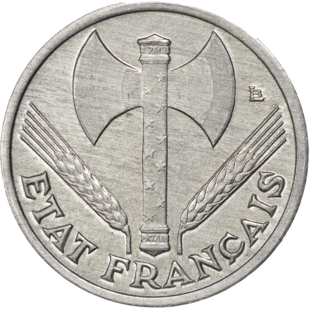 FRANCE, Bazor, 50 Centimes, 1943, Paris, KM #914.4, AU(55-58), Aluminum, 18,...