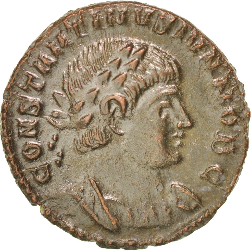 Coin, Constantine II, Nummus, Trier, AU(50-53), Copper, RIC:254