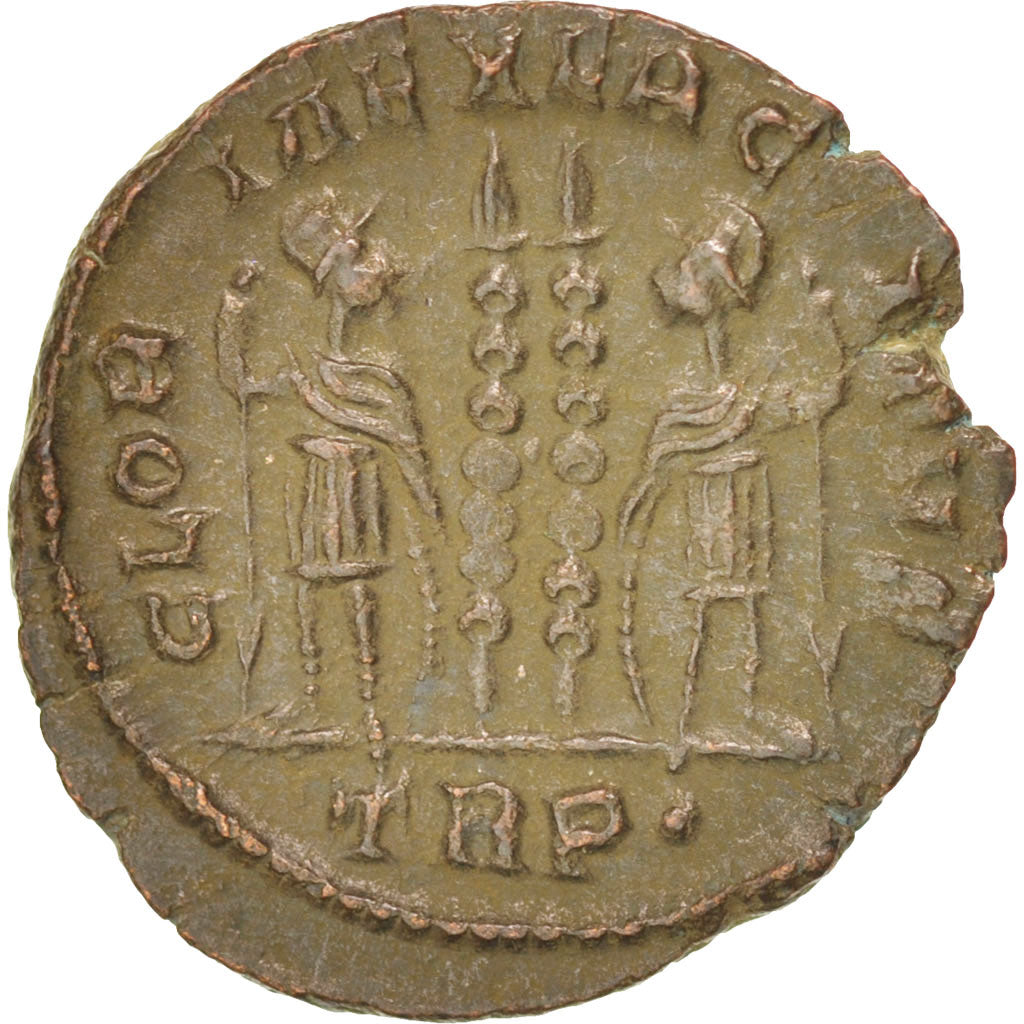 Coin, Constantine II, Nummus, Trier, AU(50-53), Copper, RIC:254