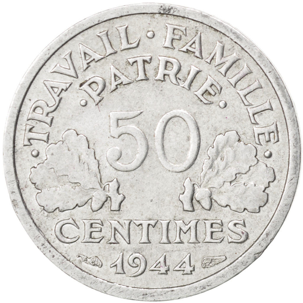 Coin, France, Bazor, 50 Centimes, 1944, AU(50-53), Aluminum, KM:914.1
