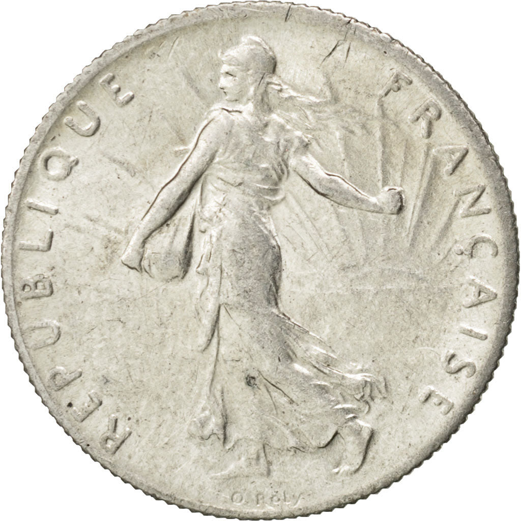 FRANCE, Semeuse, 50 Centimes, 1919, Paris, KM #854, AU(55-58), Silver, 18.1,...