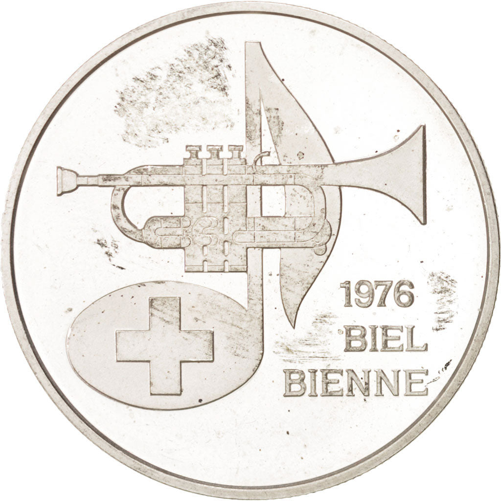 Switzerland, Token, The Music, Arts & Culture, 1976, AU(50-53), Silver