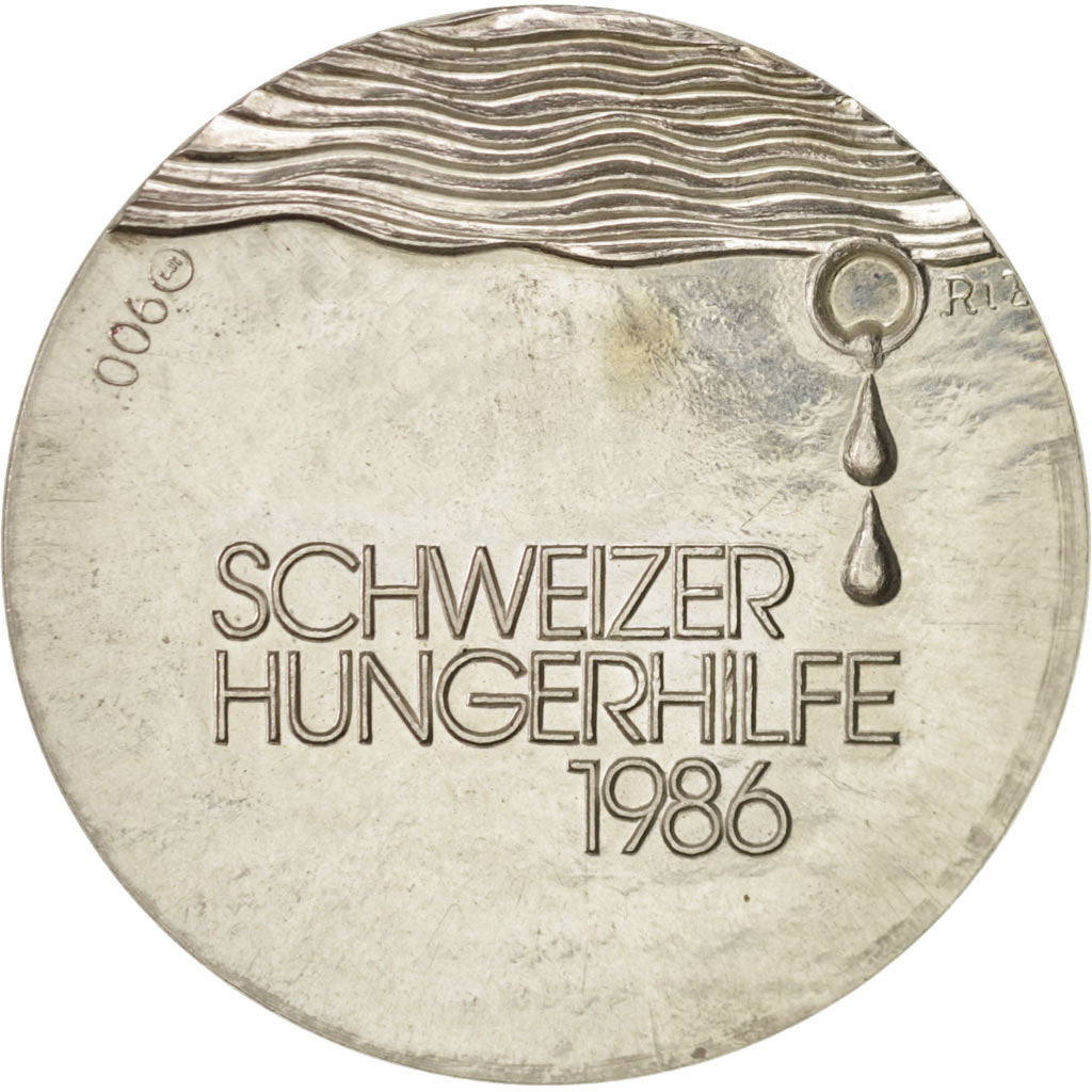 Switzerland, Token, Politics, Society, War, 1986, MS(60-62), Silver