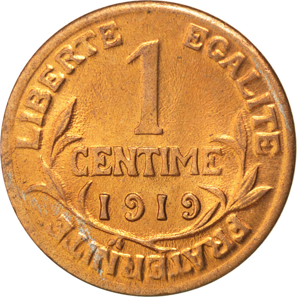 FRANCE, Dupuis, Centime, 1919, Paris, KM #840, MS(63), Bronze, 15, Gadoury #90,.