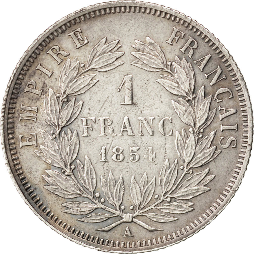 Second Empire, 1 Franc Napoléon III Tête nue, 1854 A Paris, KM 779