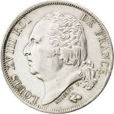 FRANCE, Louis XVIII, Franc, 1822, Paris, KM #709.1, AU(55-58), Silver, Gadoury..