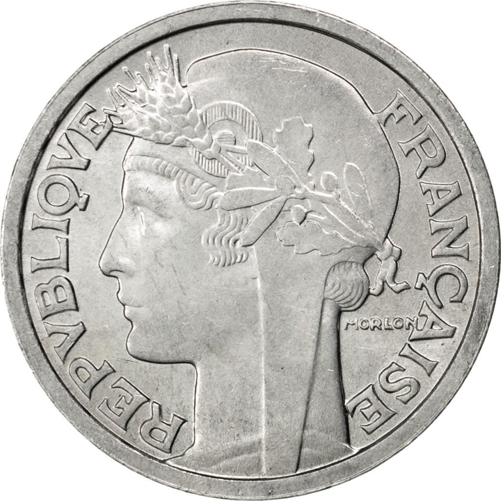 Francia, Morlon, 2 Francs, 1949, SPL, Alluminio, KM:886a.1, Gadoury:538b
