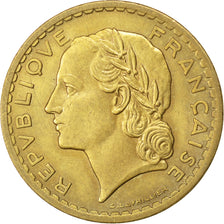 FRANCE, Lavrillier, 5 Francs, 1946, KM #888a.2, AU(55-58), Aluminum-Bronze, 31,.