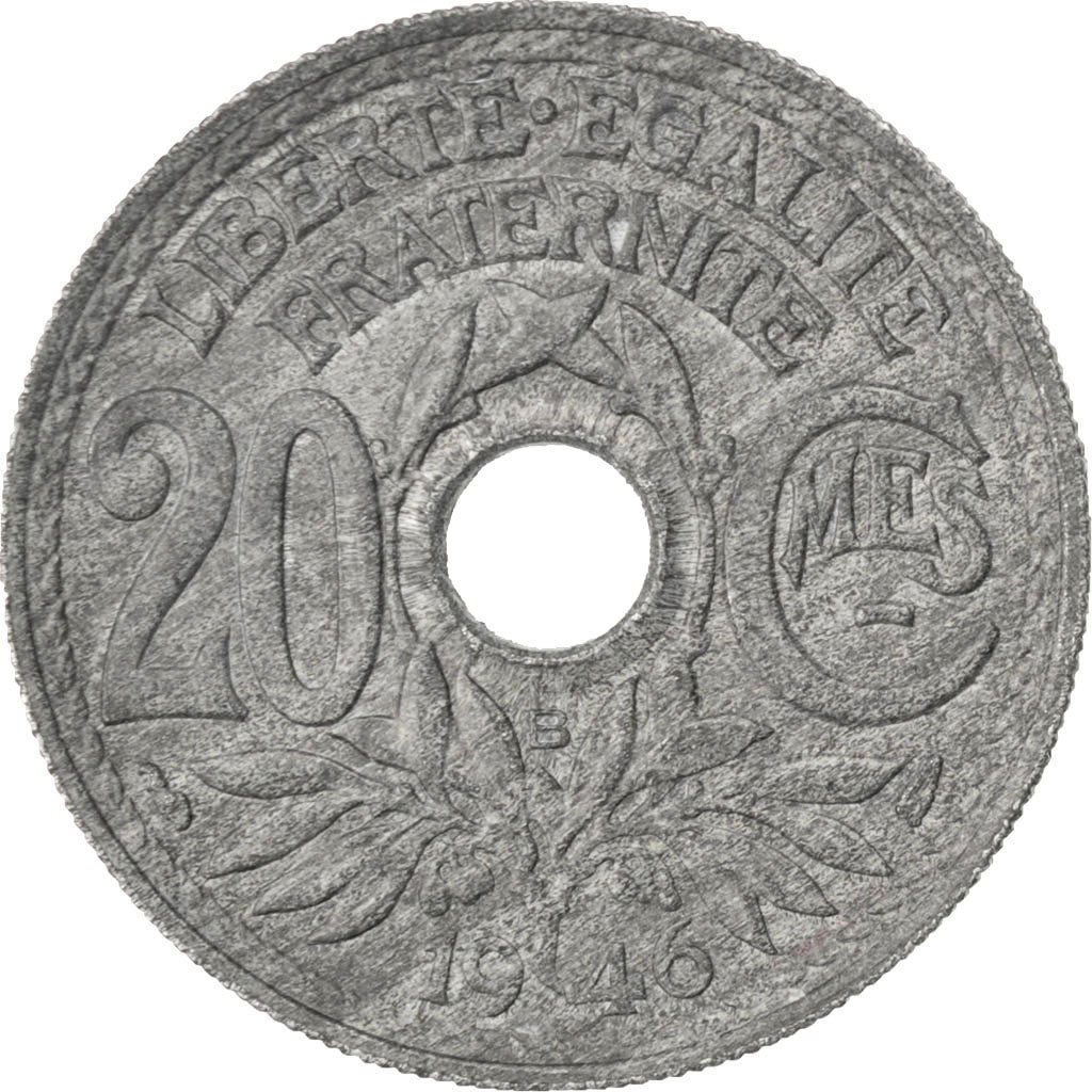 FRANCE, Lindauer, 20 Centimes, 1946, Beaumont - Le Roger, KM #907.2, AU(50-53),.