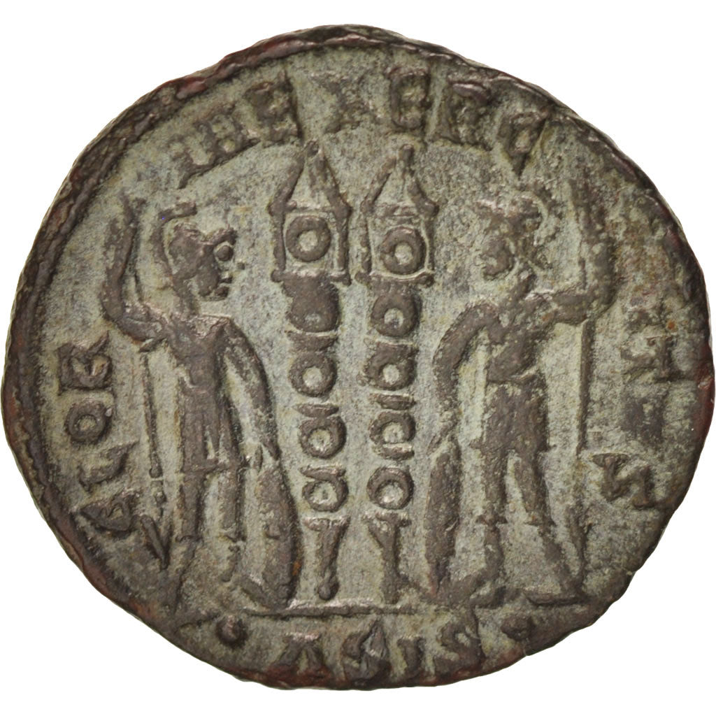 Coin, Constantius II, Follis, Siscia, AU(50-53), Copper, RIC:237d