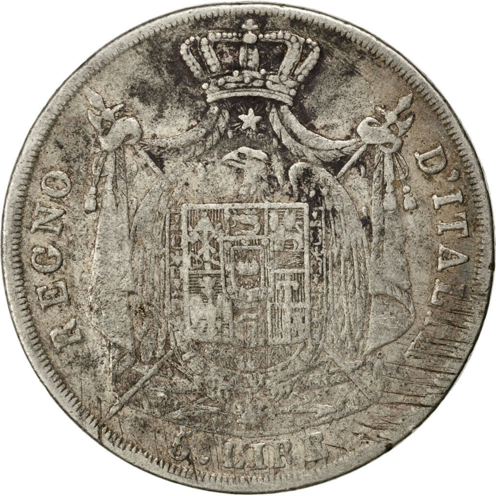 Italie, Royaume de Napoléon Ier, 5 Lire 1809 M (Milan), KM 10.4