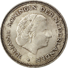 NETHERLANDS, 10 Gulden, 1970, KM #195, AU(55-58), Silver, 38, 25.10