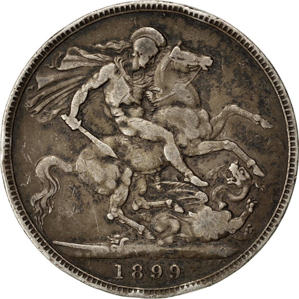GREAT BRITAIN, Crown, 1899, KM #783, VF(20-25), Silver, 38.61, 27.90