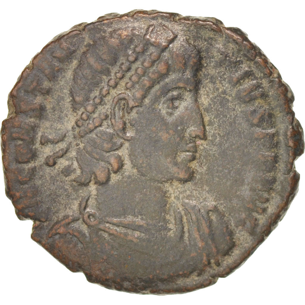 Coin, Constantius II, Half Maiorina, Constantinople, AU(50-53), Copper, RIC:93a
