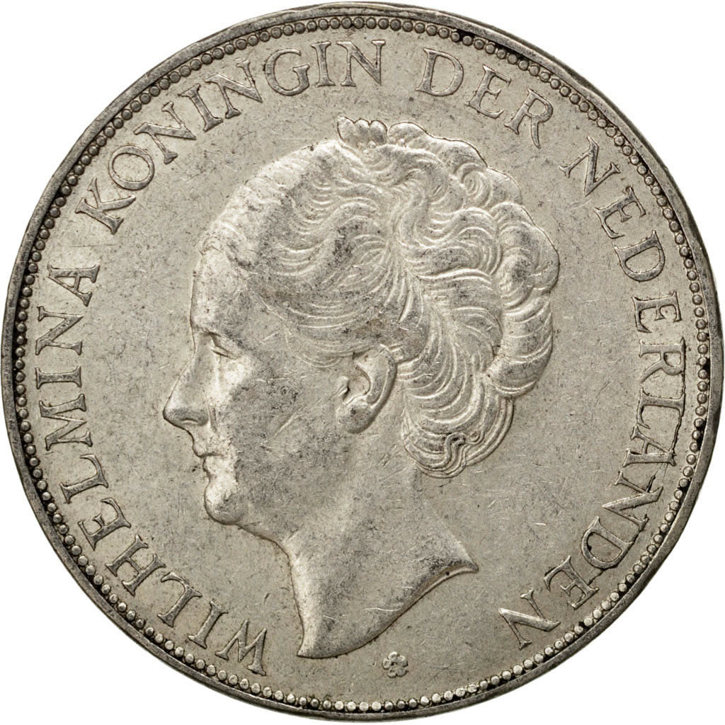 NETHERLANDS, 2-1/2 Gulden, 1931, KM #165, EF(40-45), Silver, 38, 24.93