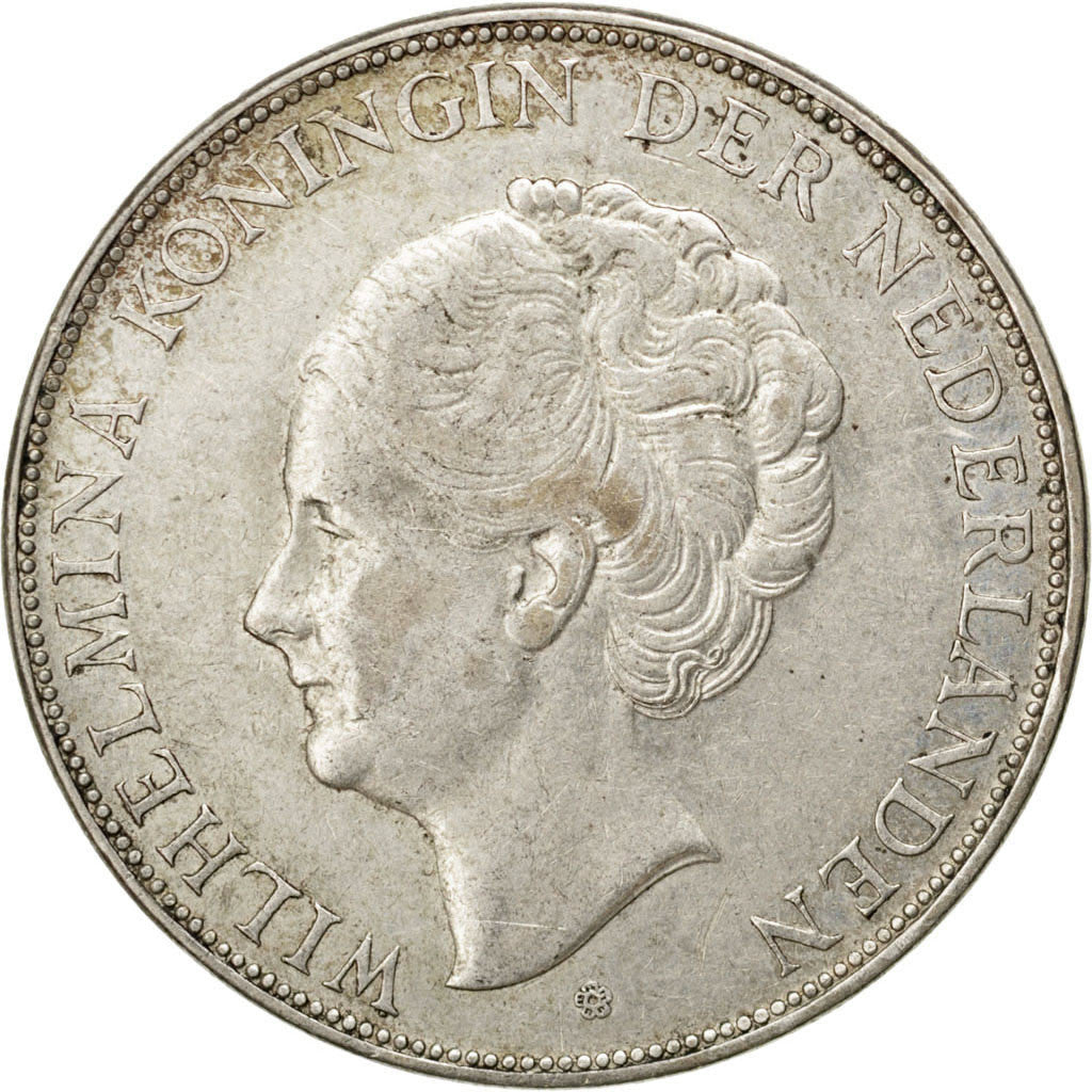Coin, Netherlands, Wilhelmina I, 2-1/2 Gulden, 1932, EF(40-45), Silver, KM:165