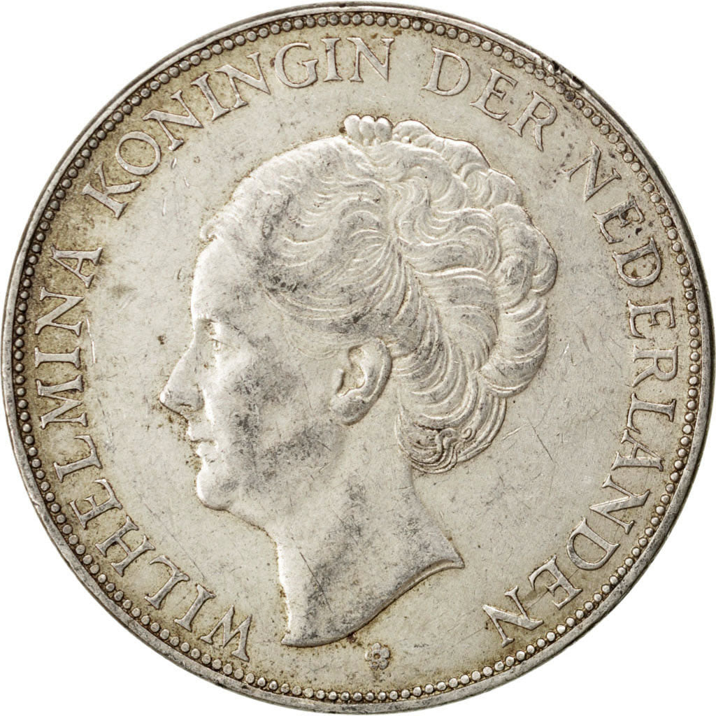 NETHERLANDS, 2-1/2 Gulden, 1932, KM #165, EF(40-45), Silver, 38, 24.98