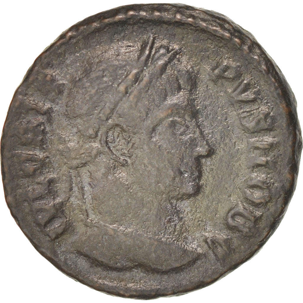 Coin, Crispus, Follis, Siscia, AU(50-53), Copper, RIC:181a