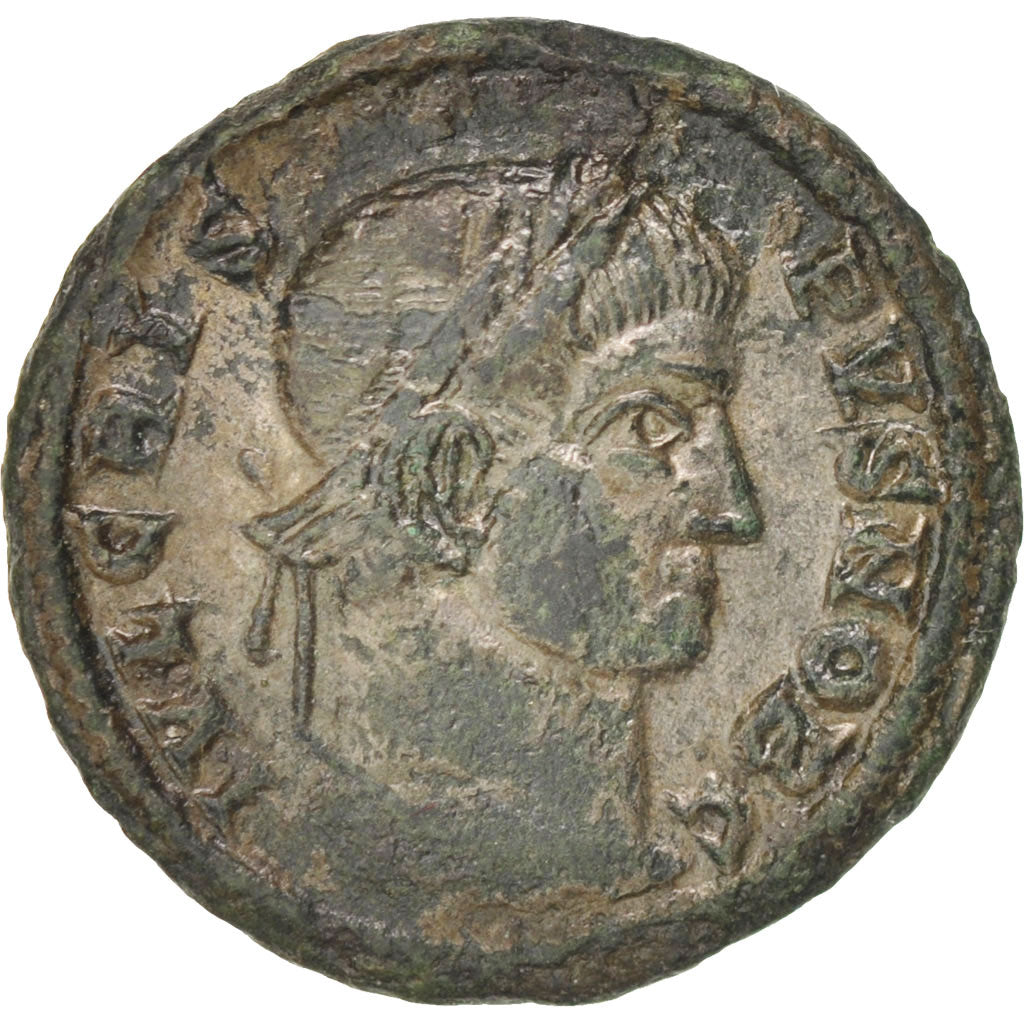 Coin, Crispus, Follis, Siscia, AU(50-53), Copper, RIC:181a