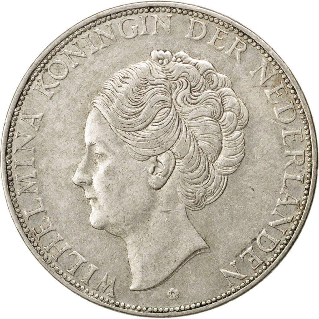 Netherlands, 2 1/2 Gulden, 1933, KM #165, EF(40-45), Silver, 38, 24.96