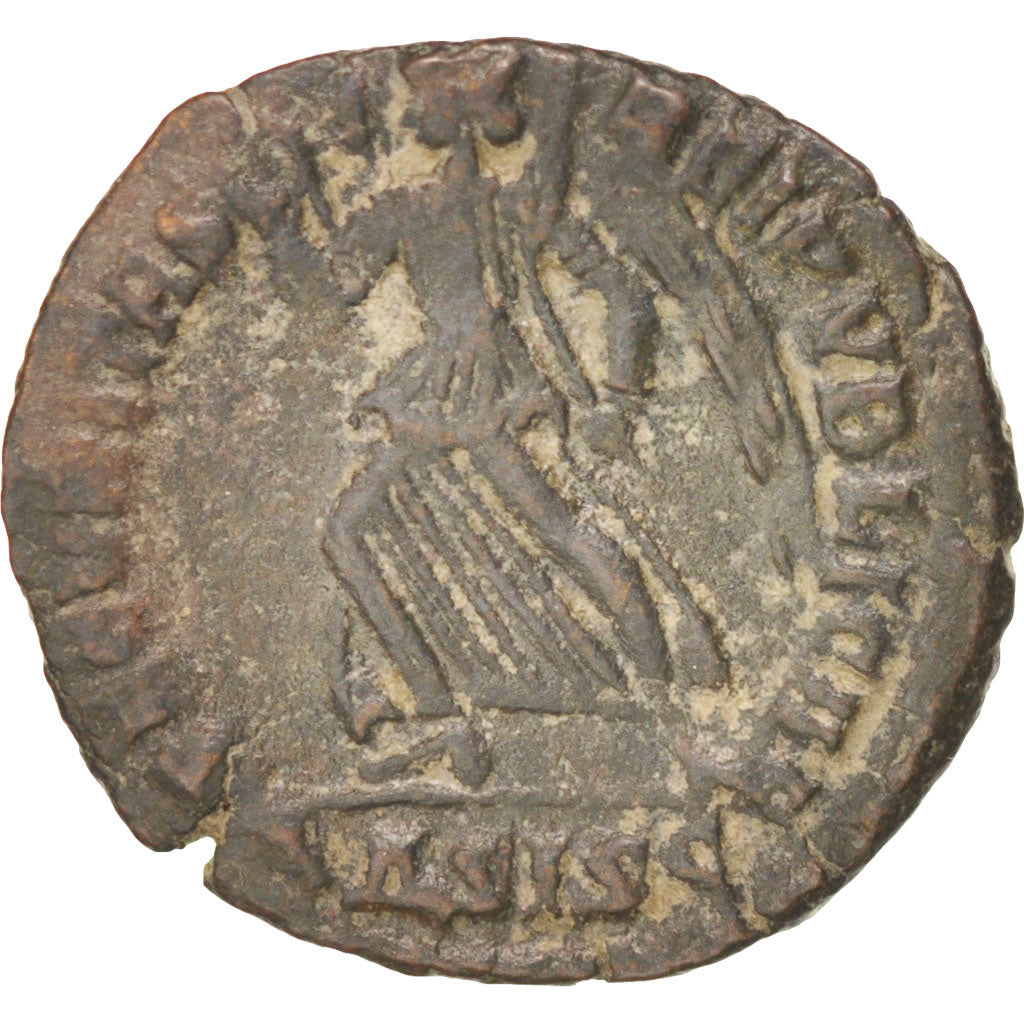 Moneta, Valentinian I, Nummus, Siscia, BB+, Rame, RIC:7