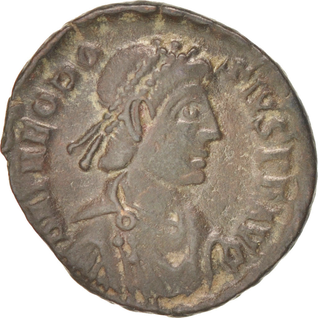 Moneda, Theodosius I, Nummus, Siscia, MBC, Cobre