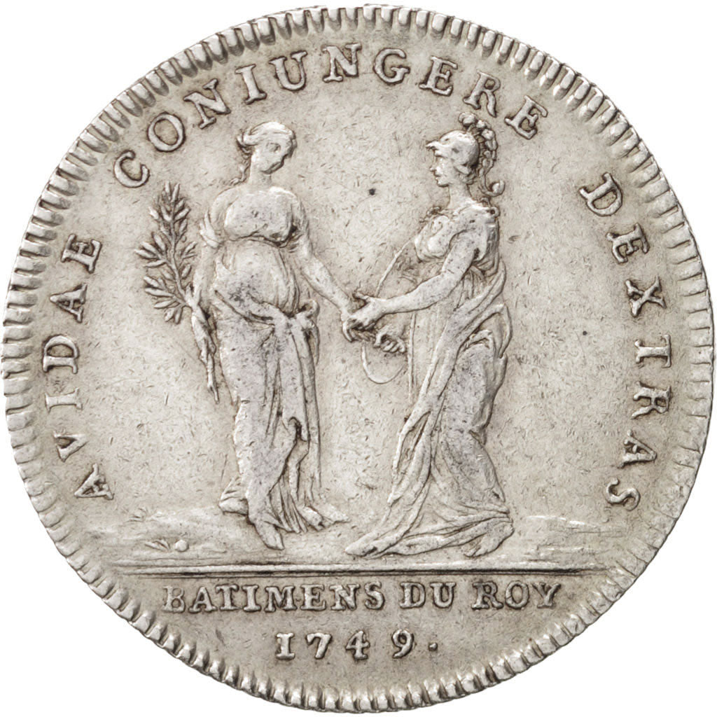France, Token, Royal, Louis XV, 1749, AU(50-53), Silver