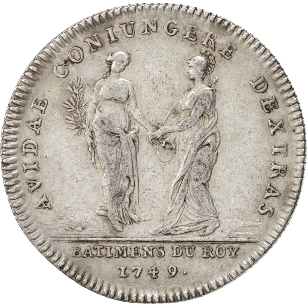 France, Token, Royal, Louis XV, 1749, AU(50-53), Silver