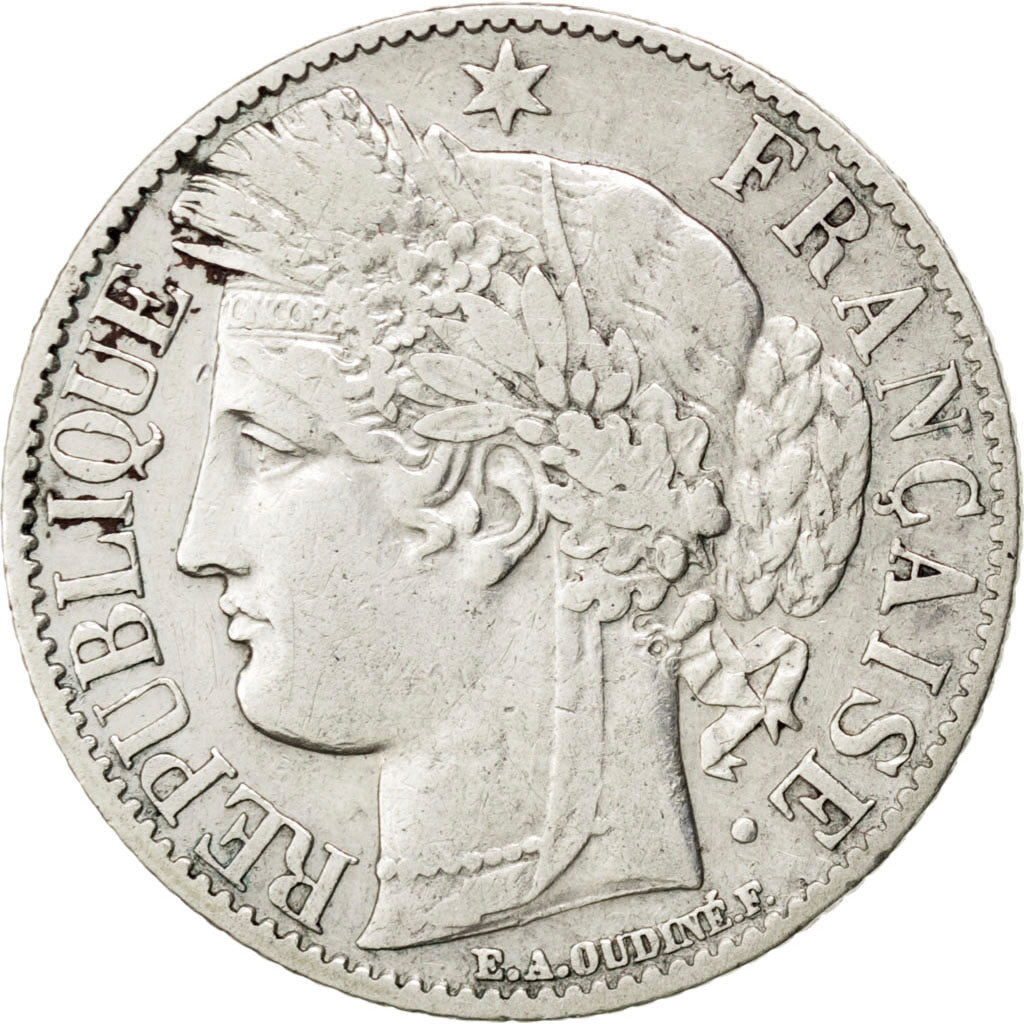 FRANCE, Cérès, Franc, 1881, Paris, KM #822.1, EF(40-45), Silver, 23, Gadoury #..