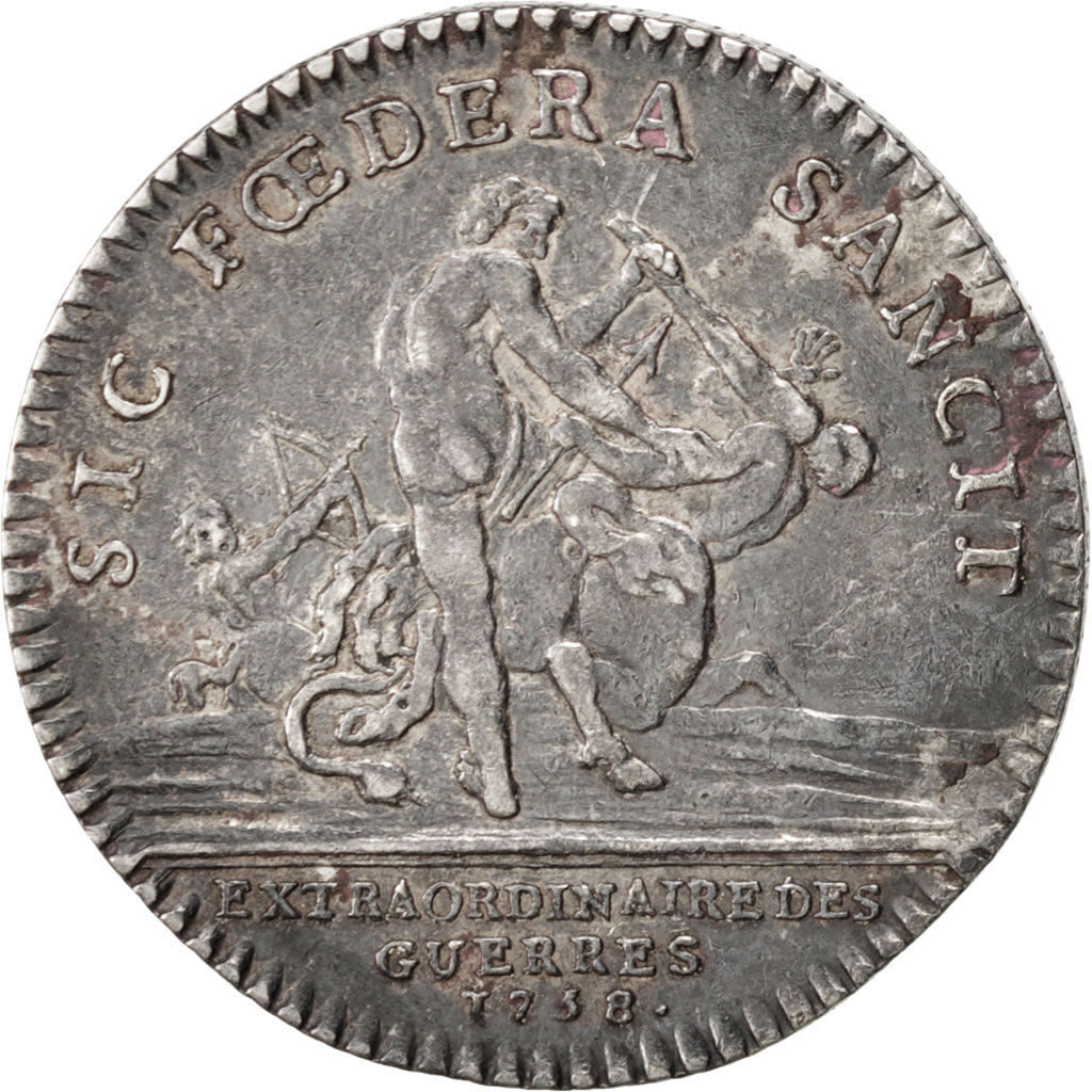 France, Jeton, Royal, Louis XV, 1758, TB+, Argent, Feuardent:858