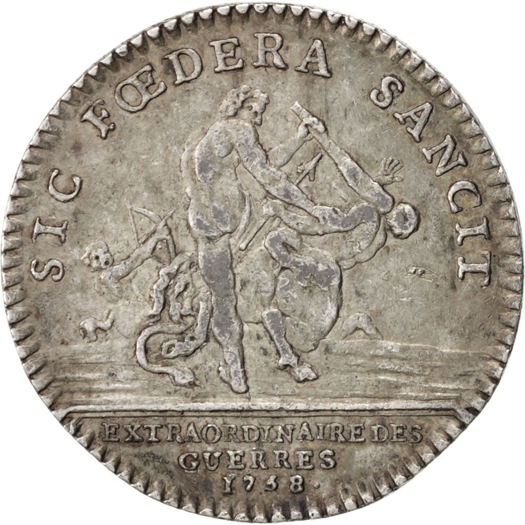 France, Royal, Louis XV, Extraordinaire des Guerres, 1758, R. Filius, Token