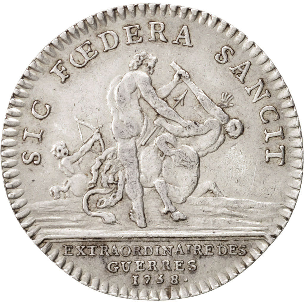 Frankreich, Token, Royal, Louis XV, 1758, SS+, Silber, Feuardent:858