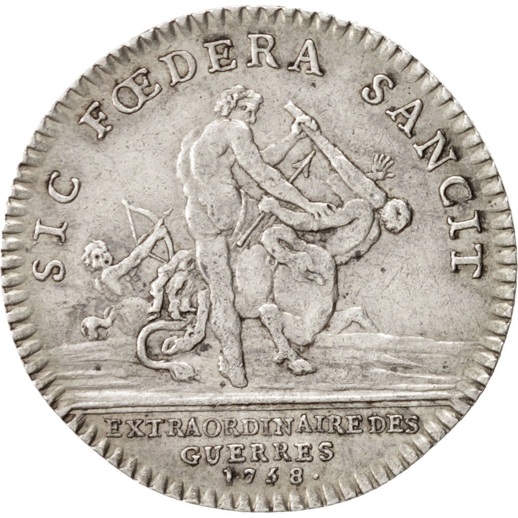 France, Token, Royal, Louis XV, 1758, AU(50-53), Silver, Feuardent:858