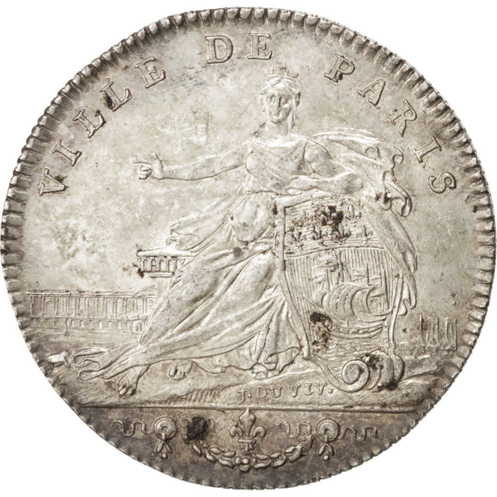France, Token, Royal, Louis XV, 1763, AU(50-53), Silver, Feuardent:3732