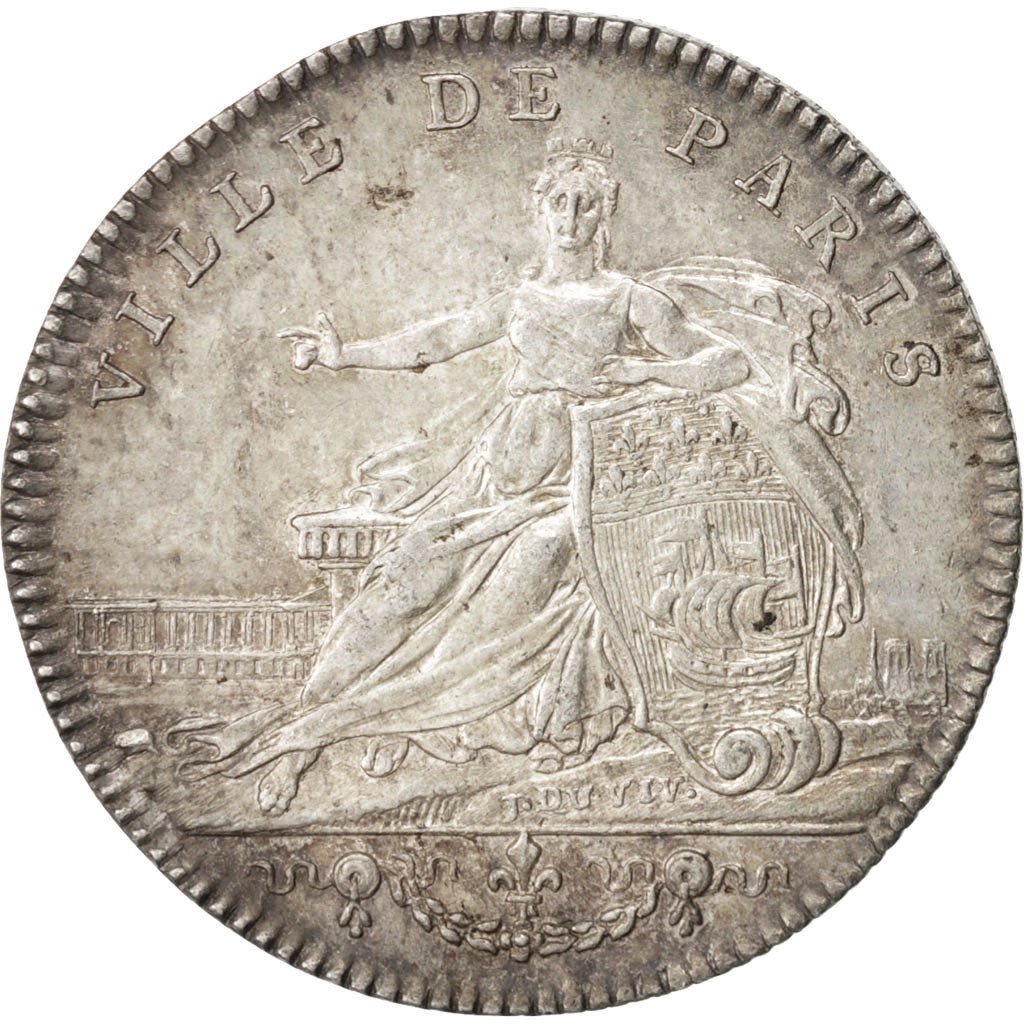 France, Token, Royal, Louis XV, 1763, AU(50-53), Silver, Feuardent:3732