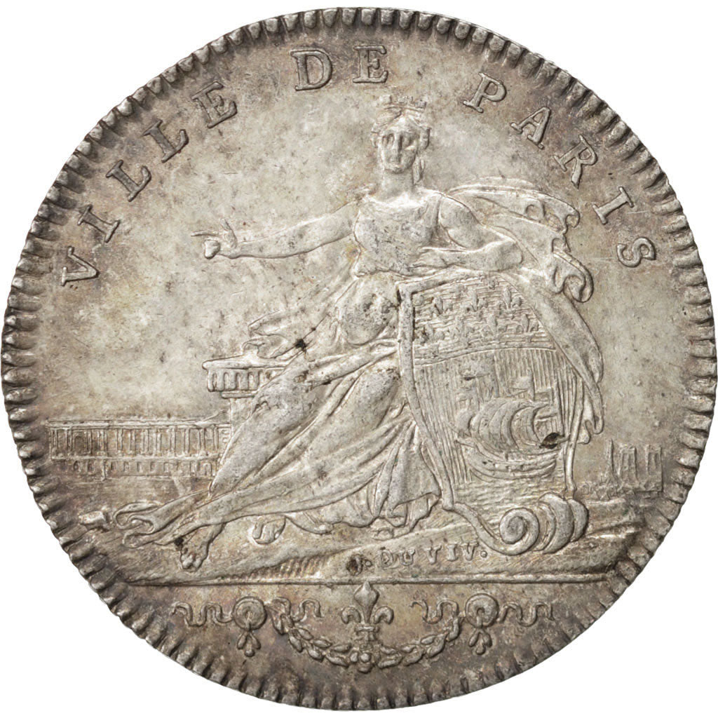 France, Token, Royal, Louis XV, 1763, AU(50-53), Silver, Feuardent:3732