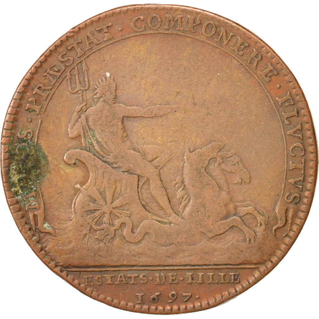 France, Royal, Louis XIV, États de Lille, 1697, 31mm, Token
