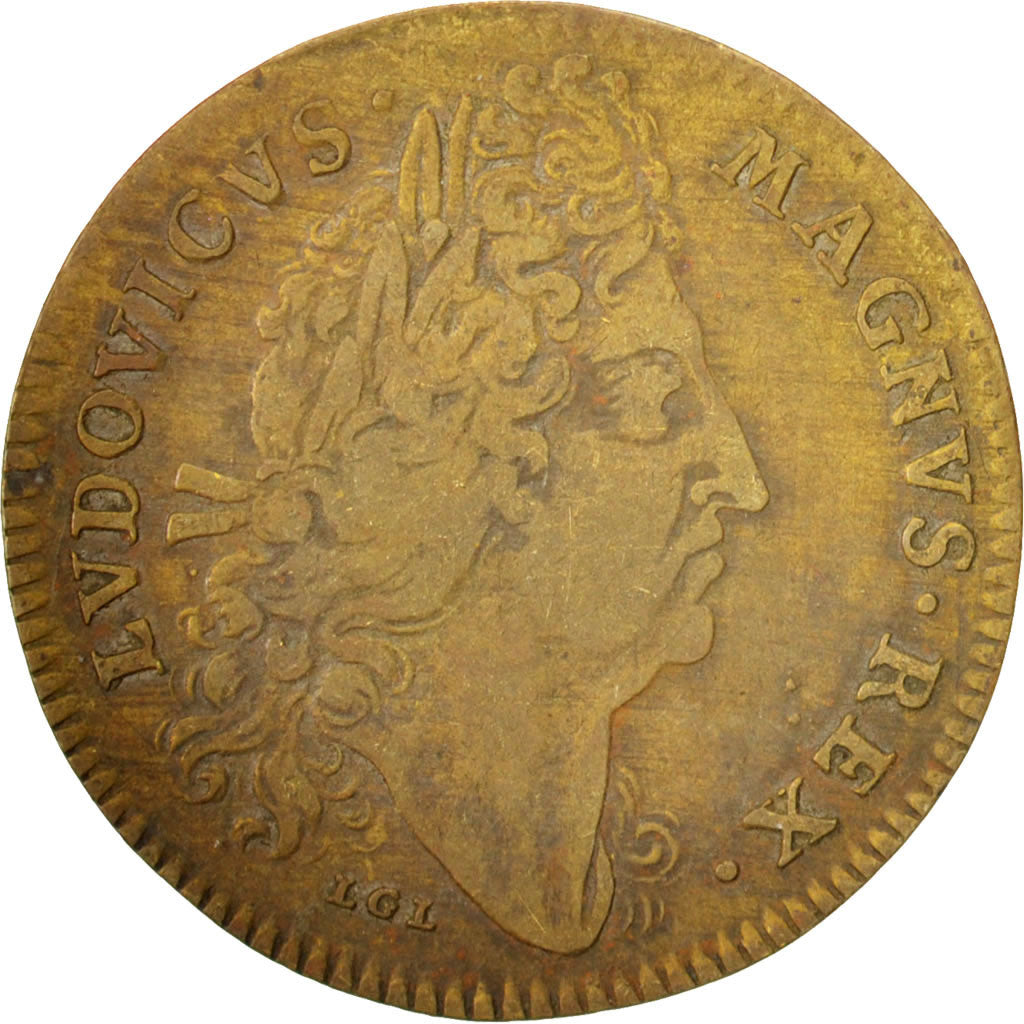 France, Token, Royal, Louis XIV, VF(30-35), Copper