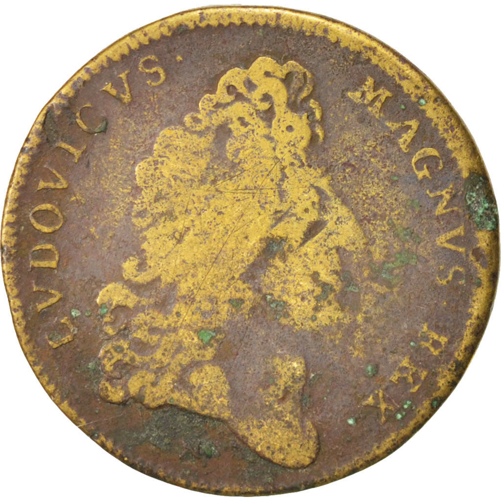 France, Token, Royal, Louis XIV, VF(20-25), Brass