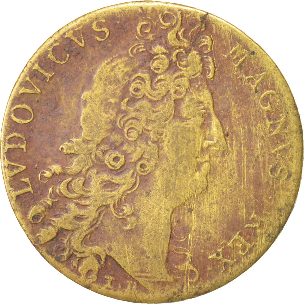 France, Token, Royal, Louis XIV, EF(40-45), Brass, Feuardent:12888