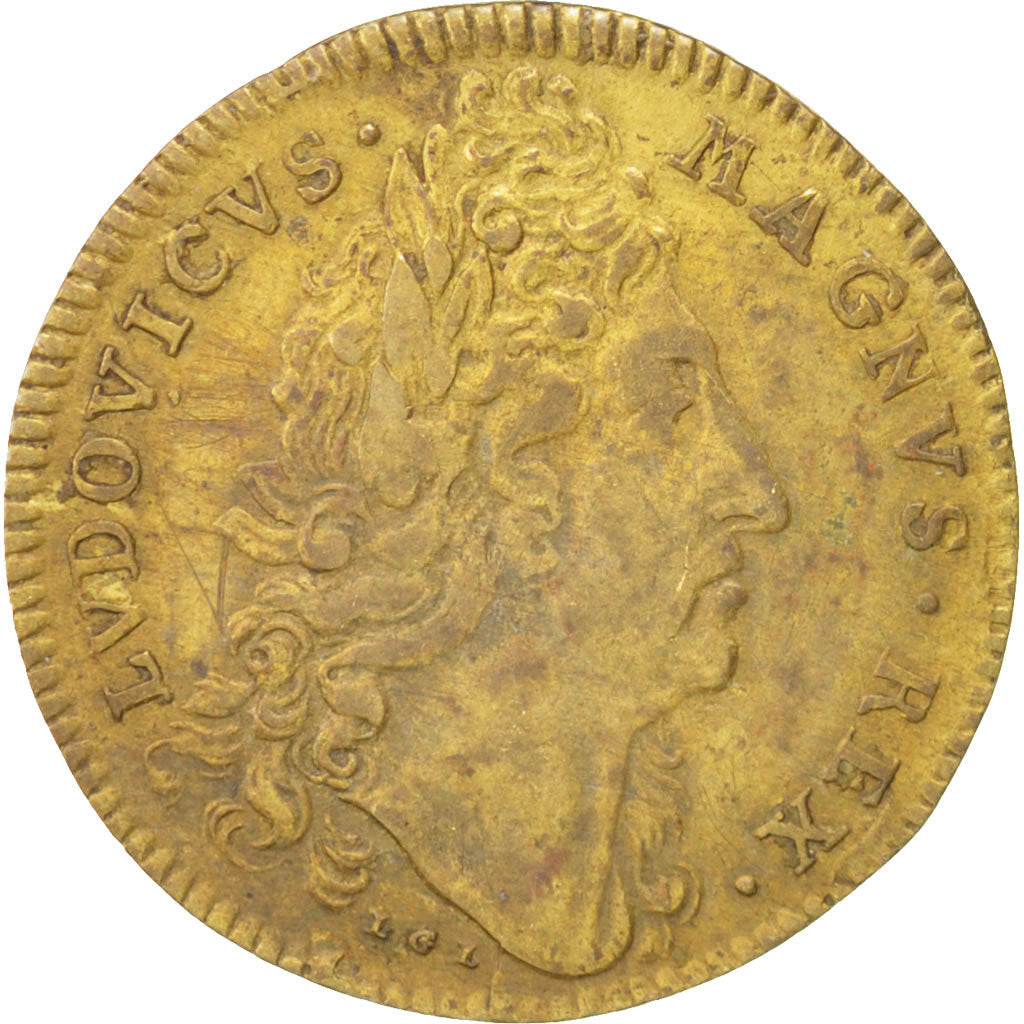 France, Jeton, Royal, Louis XIV, TTB+, Laiton, Feuardent:14728