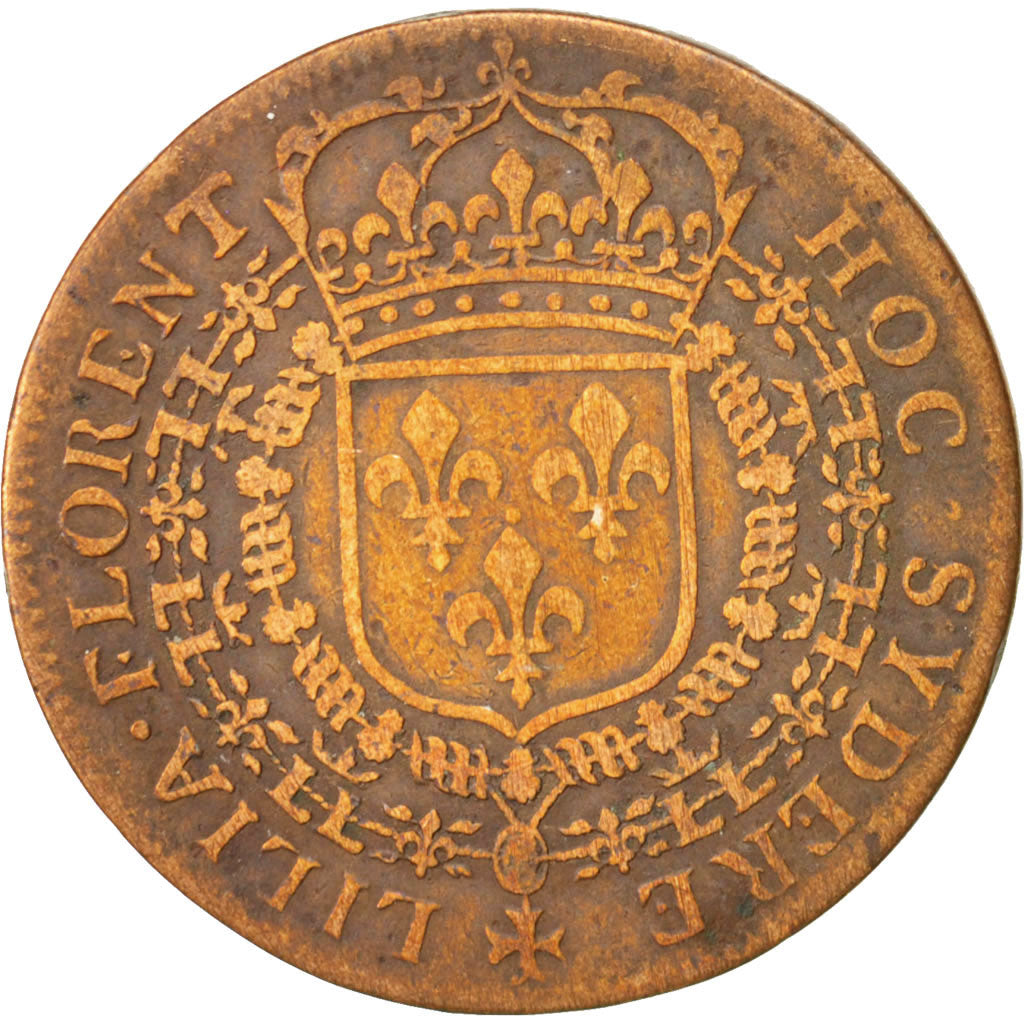 France, Token, Royal, Louis XIV, EF(40-45), Copper