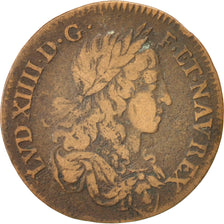 France, Token, Royal, Louis XIV, VF(30-35), Copper