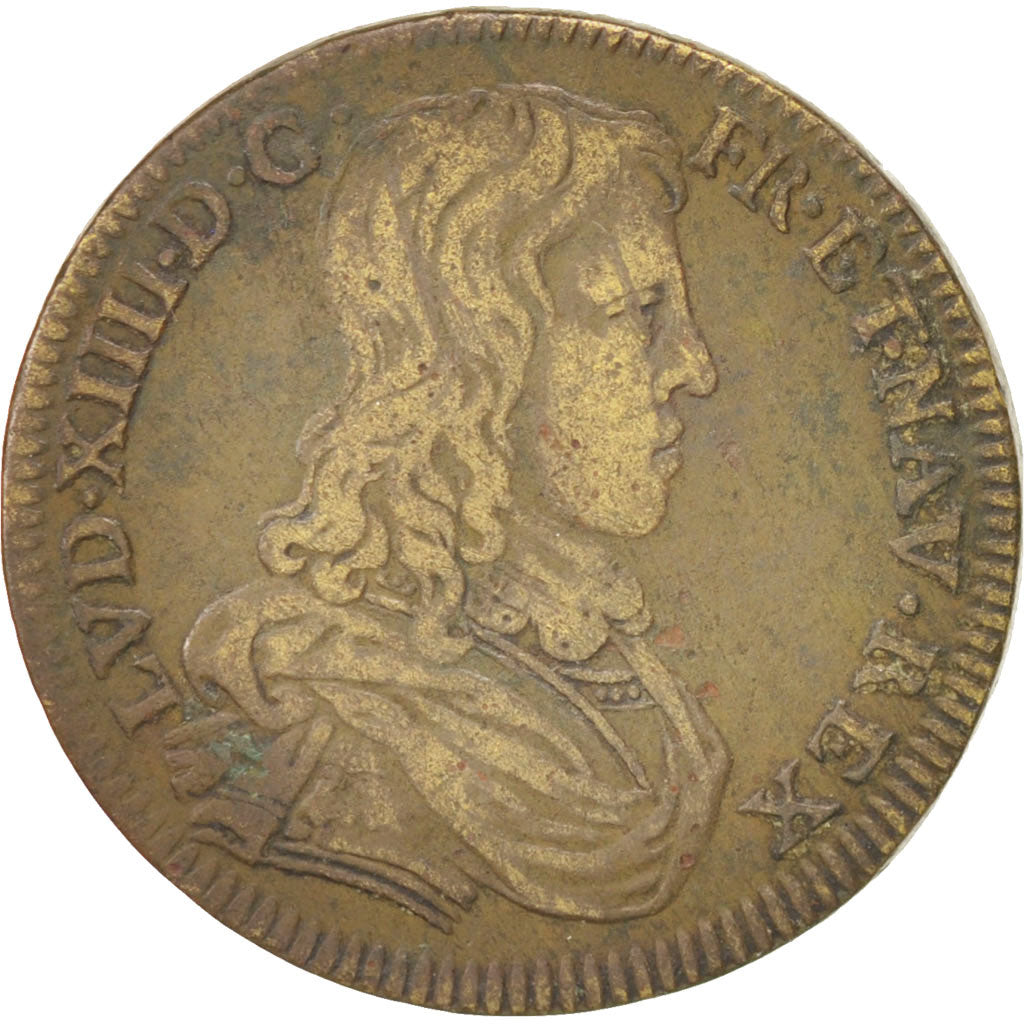 Francia, Token, Royal, Louis XIV, BB, Rame
