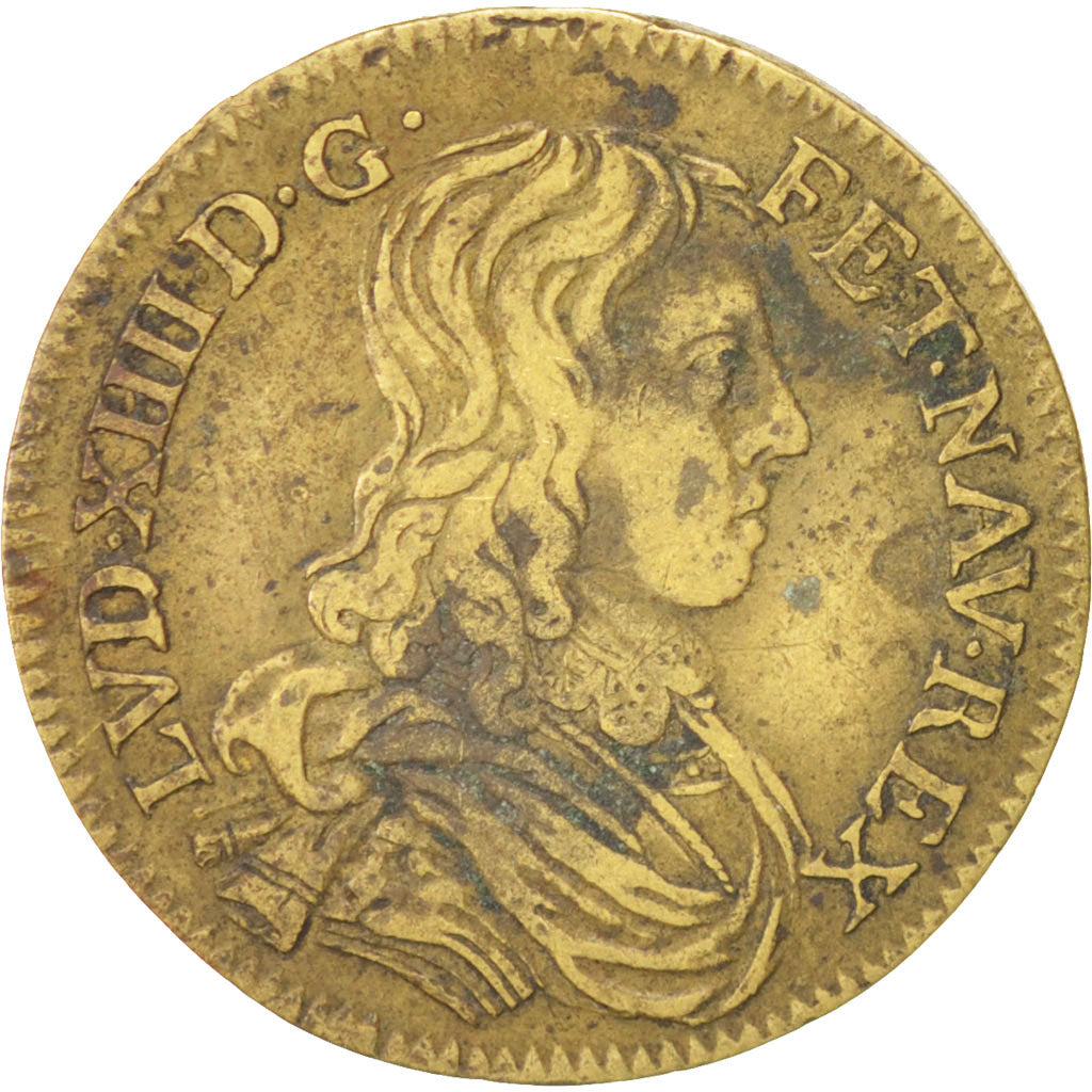 Francja, Token, Królewskie, Ludwik XIV, AU(50-53), Mosiądz