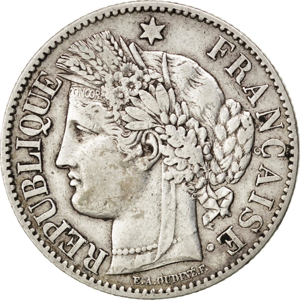 FRANCE, Cérès, 2 Francs, 1887, Paris, KM #817.1, EF(40-45), Silver, 27, Gadoury