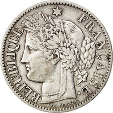 FRANCE, Cérès, 2 Francs, 1887, Paris, KM #817.1, EF(40-45), Silver, 27, Gadoury