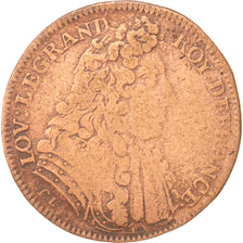 France, Token, Royal, Louis XIV, VF(30-35), Copper