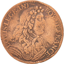 France, Token, Royal, Louis XIV, VF(30-35), Copper