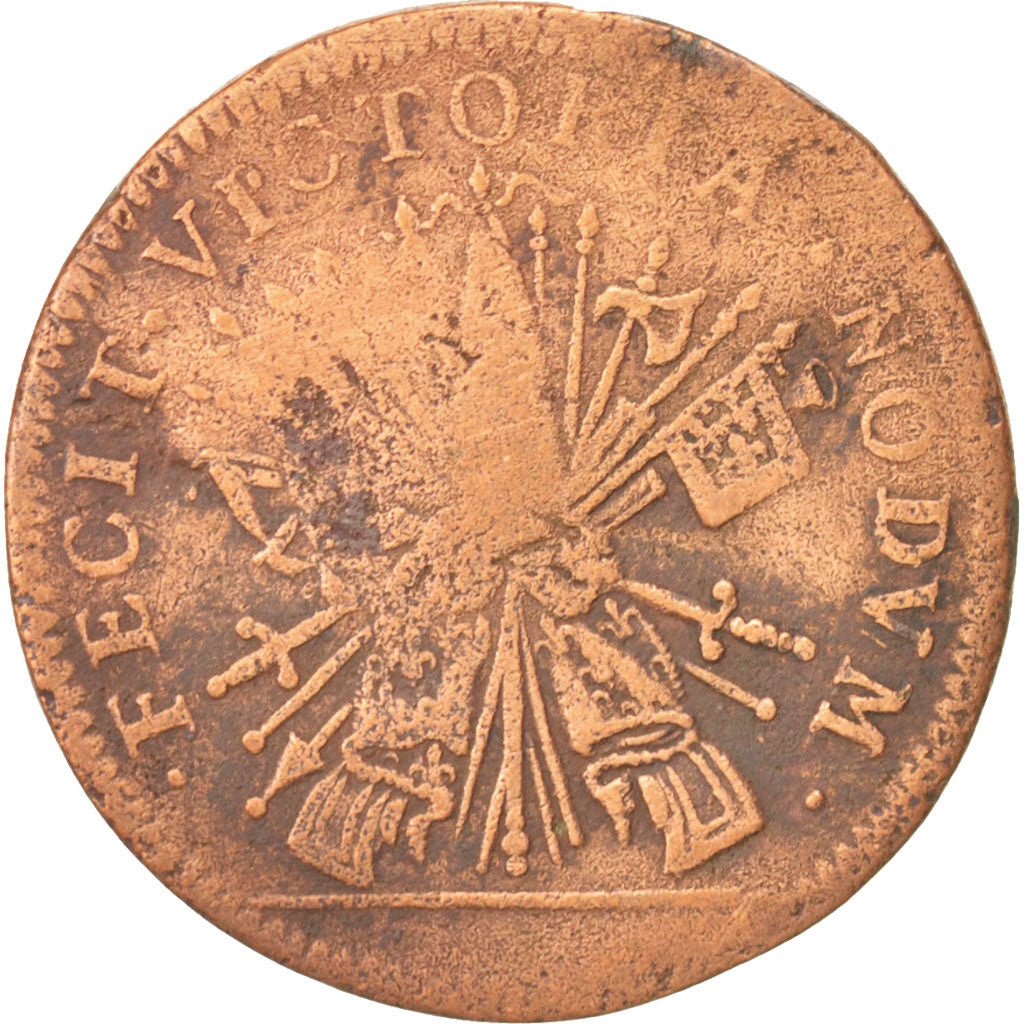 France, Token, Royal, Louis XIV, VF(30-35), Copper